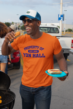 Load image into Gallery viewer, Orange/Blue Yon Hall T-Shirt
