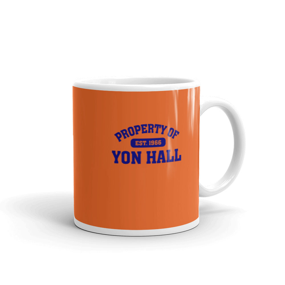 Orange with Blue Yon Hall Coffee Mug