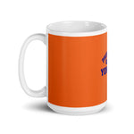 Load image into Gallery viewer, Orange with Blue Yon Hall Coffee Mug
