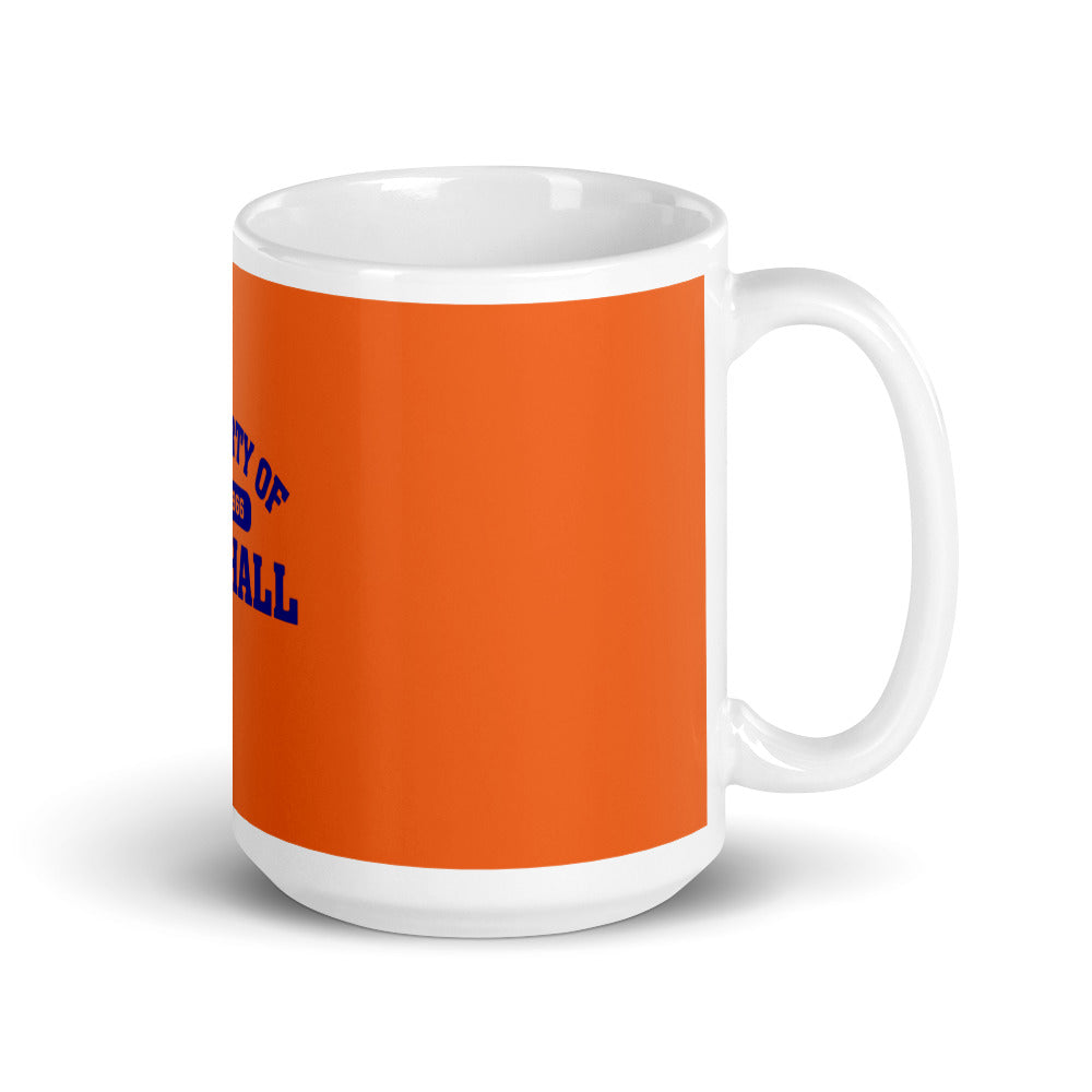 Orange with Blue Yon Hall Coffee Mug